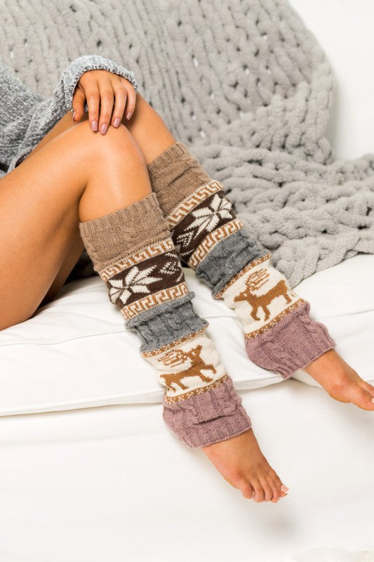 NORDIC SNOWFLAKE LEG WARMERS