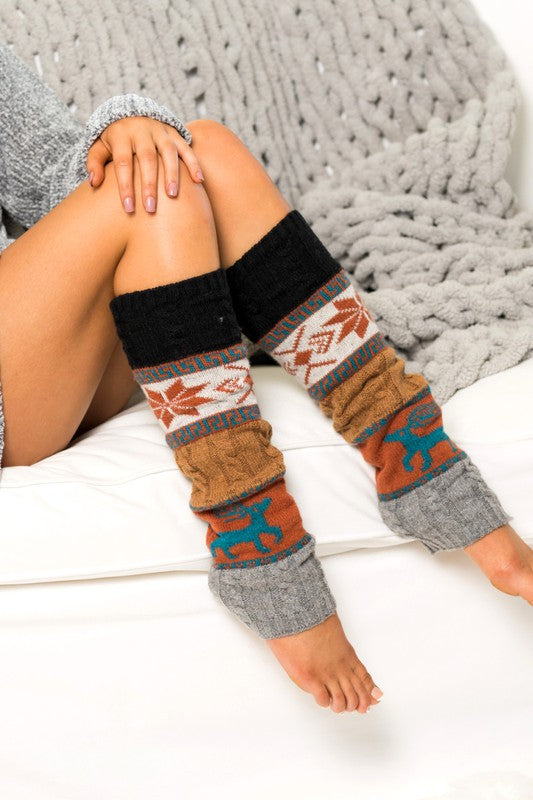 NORDIC SNOWFLAKE LEG WARMERS