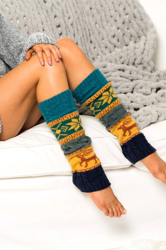 NORDIC SNOWFLAKE LEG WARMERS