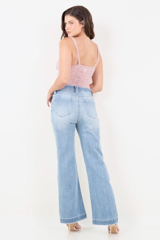 CORSET HIGH RISE MODERN WIDE DENIM PANTS