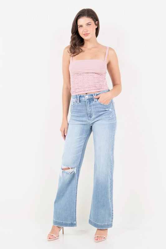 CORSET HIGH RISE MODERN WIDE DENIM PANTS