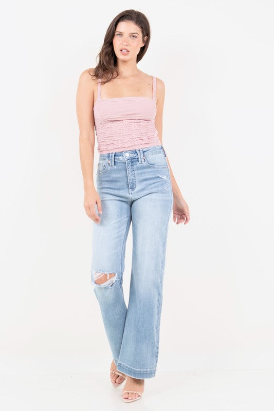 CORSET HIGH RISE MODERN WIDE DENIM PANTS