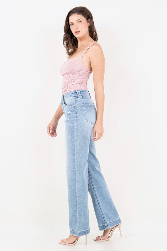 CORSET HIGH RISE MODERN WIDE DENIM PANTS